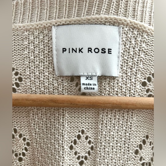 Pink Rose Embroidered knit cardigan and tank top set size XS - Picture 2 of 11